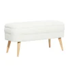 Kirkland's Home Benches & Ottomans-Upholstered Wood Leg Storage Bench