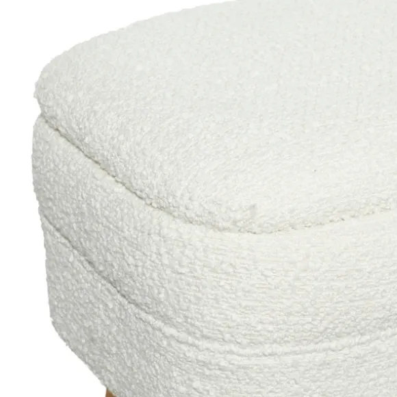 Kirkland's Home Benches & Ottomans-Upholstered Wood Leg Storage Bench