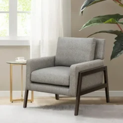 Kirkland's Home Accent Chairs-Upholstered Wood Trim Accent Chair