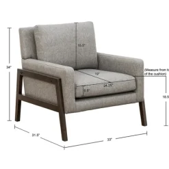Kirkland's Home Accent Chairs-Upholstered Wood Trim Accent Chair