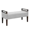 Kirkland's Home Benches & Ottomans-Upholstered Wood Trim Bench