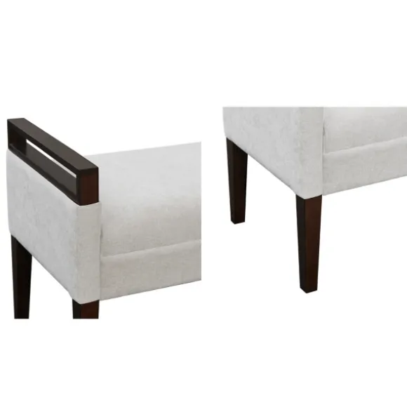 Kirkland's Home Benches & Ottomans-Upholstered Wood Trim Bench