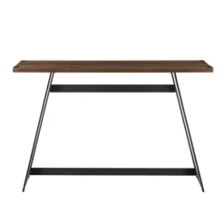 Kirkland's Home Console Tables-Urban Metal Wrap Dark Walnut Console Table