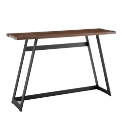 Kirkland's Home Console Tables-Urban Metal Wrap Dark Walnut Console Table