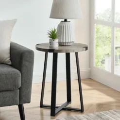 Kirkland's Home Accent & End Tables-Urban Rustic Round Accent Table