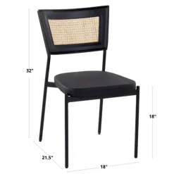 Kirkland's Home Dining Chairs-Vegan Leather And Rattan Dining Chairs, Set Of 2