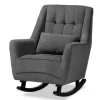 Kirkland's Home Accent Chairs-Velvet Biscuit Tufted Rocking Chair