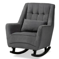 Kirkland's Home Accent Chairs-Velvet Biscuit Tufted Rocking Chair