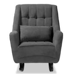 Kirkland's Home Accent Chairs-Velvet Biscuit Tufted Rocking Chair