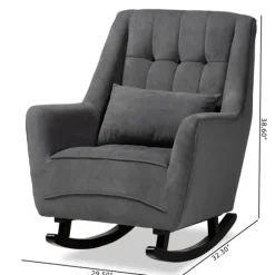 Kirkland's Home Accent Chairs-Velvet Biscuit Tufted Rocking Chair