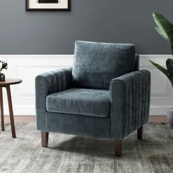 Kirkland's Home Accent Chairs-Velvet Channel Stitch Accent Chair