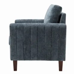 Kirkland's Home Accent Chairs-Velvet Channel Stitch Accent Chair
