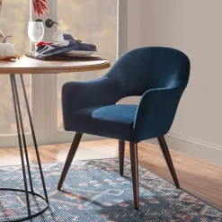 Kirkland's Home Dining Chairs-Velvet Curved Open Back Dining Chair