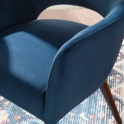 Kirkland's Home Dining Chairs-Velvet Curved Open Back Dining Chair