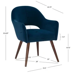 Kirkland's Home Dining Chairs-Velvet Curved Open Back Dining Chair