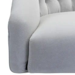 Kirkland's Home Office Furniture-Velvet Tufted Gold Leg Swivel Office Chair