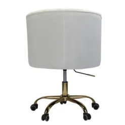 Kirkland's Home Office Furniture-Velvet Tufted Golden Leg Swivel Office Chair