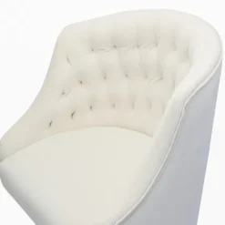 Kirkland's Home Office Furniture-Velvet Tufted Golden Leg Swivel Office Chair