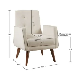 Kirkland's Home Accent Chairs-Velvet Tufted Midcentury Accent Chair