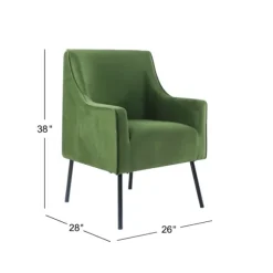 Kirkland's Home Accent Chairs-Velvet Upholstered Black Legs Accent Chair