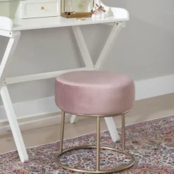 Kirkland's Home Benches & Ottomans-Velvet Upholstered Vanity Stool