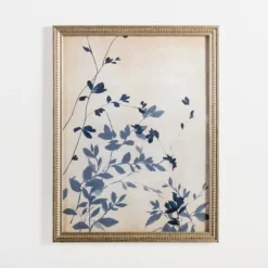 Kirkland's Home Framed Art-Vintage Blue Leaf Ii Framed Art Print