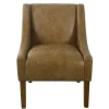 Kirkland's Home Accent Chairs-Vintage Faux Leather Swoop Accent Chair