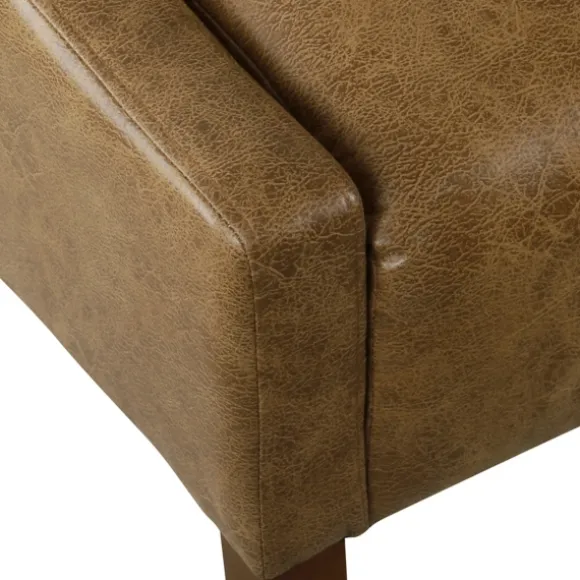 Kirkland's Home Accent Chairs-Vintage Faux Leather Swoop Accent Chair