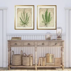Kirkland's Home Framed Art-Vintage Green Ferns Framed Art Prints, Set Of 2