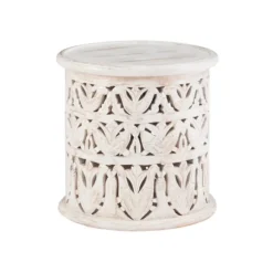 Kirkland's Home Accent & End Tables-Vintage Wood Carved Birds Accent Table