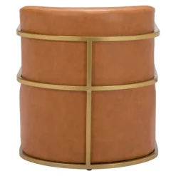 Kirkland's Home Accent Chairs-Vinyl And Gold Frame Accent Chair