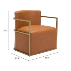 Kirkland's Home Accent Chairs-Vinyl And Gold Frame Accent Chair