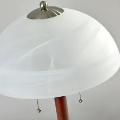 Kirkland's Home Desk Lamps & Task Lighting-Walnut Alabaster Frosted Glass Table Lamp