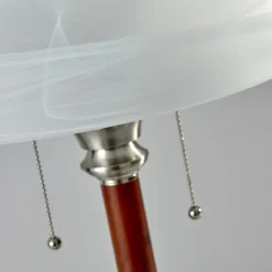 Kirkland's Home Desk Lamps & Task Lighting-Walnut Alabaster Frosted Glass Table Lamp