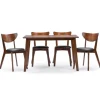 Kirkland's Home Dining Sets-Walnut And Black Mid-Century 5-Pc. Dining Set