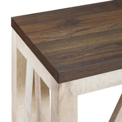 Kirkland's Home Console Tables-Walnut And Whitewash A-Frame Console Table