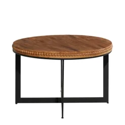 Kirkland's Home Coffee Tables-Walnut Beaded Industrial Coffee Table