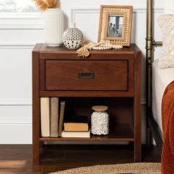 Kirkland's Home Nightstands-Walnut Classic 1-Drawer Nightstand