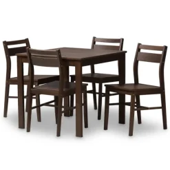 Kirkland's Home Dining Sets-Walnut Contemporary Wood 5-Pc. Dining Set