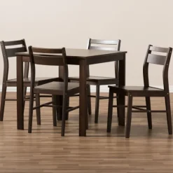 Kirkland's Home Dining Sets-Walnut Contemporary Wood 5-Pc. Dining Set
