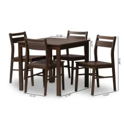 Kirkland's Home Dining Sets-Walnut Contemporary Wood 5-Pc. Dining Set