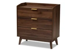 Kirkland's Home Dressers & Chests-Walnut 3-Drawer Wood Chest