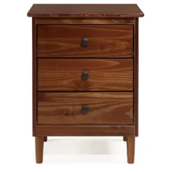 Kirkland's Home Nightstands-Walnut 3-Drawer Wood Nightstand