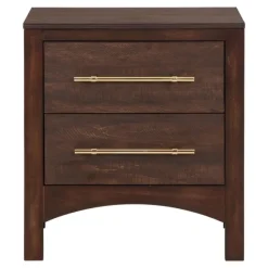 Kirkland's Home Nightstands-Walnut 2-Drawer Wood Nightstand