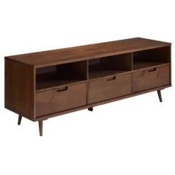 Kirkland's Home Tv Stands & Media Consoles-Walnut 3-Drawer Wood Tv Stand