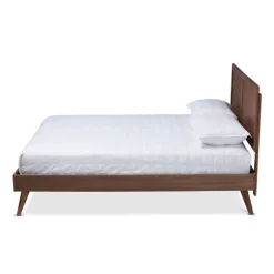 Kirkland's Home Beds & Headboards-Walnut Inset Paneling Platform King Bed