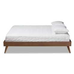 Kirkland's Home Beds & Headboards-Walnut Low Angled Leg King Bed Frame