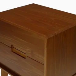 Kirkland's Home Nightstands-Walnut Mid-Century Modern 2-Drawer Nightstand