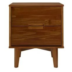 Kirkland's Home Nightstands-Walnut Mid-Century Modern 2-Drawer Nightstand