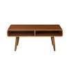Kirkland's Home Coffee Tables-Walnut Mid-Century Modern Solid Wood Coffee Table